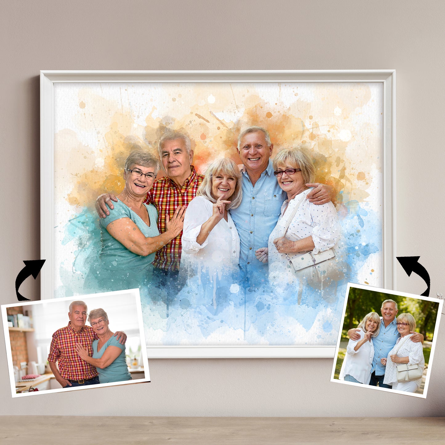 Personalized Watercolor Memorial Portrait