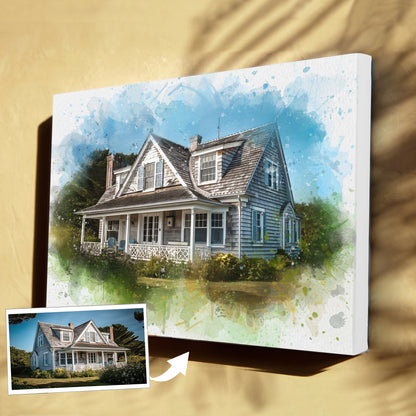 Custom Watercolor House Painting