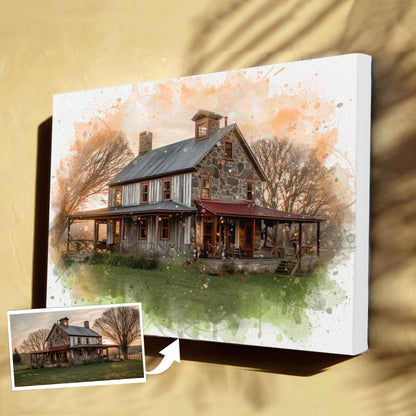 Custom Watercolor House Painting