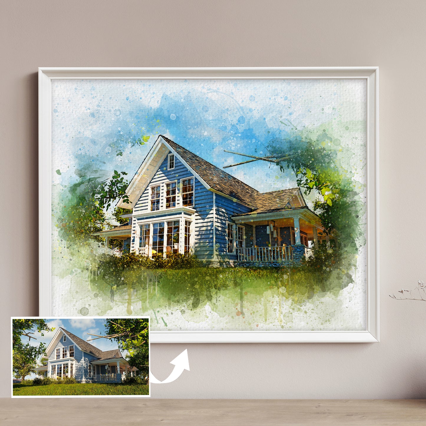 Watercolor House Portrait