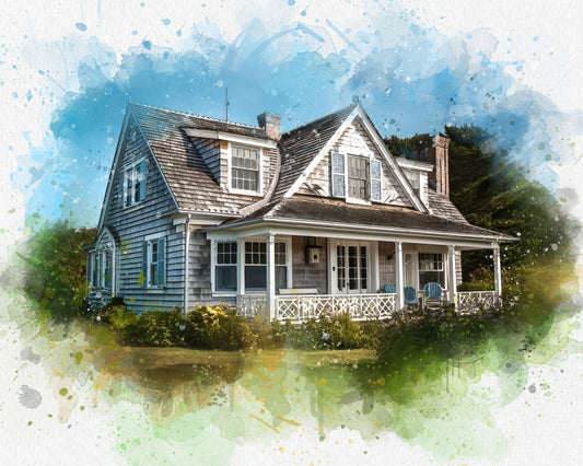 Custom Watercolor House Painting