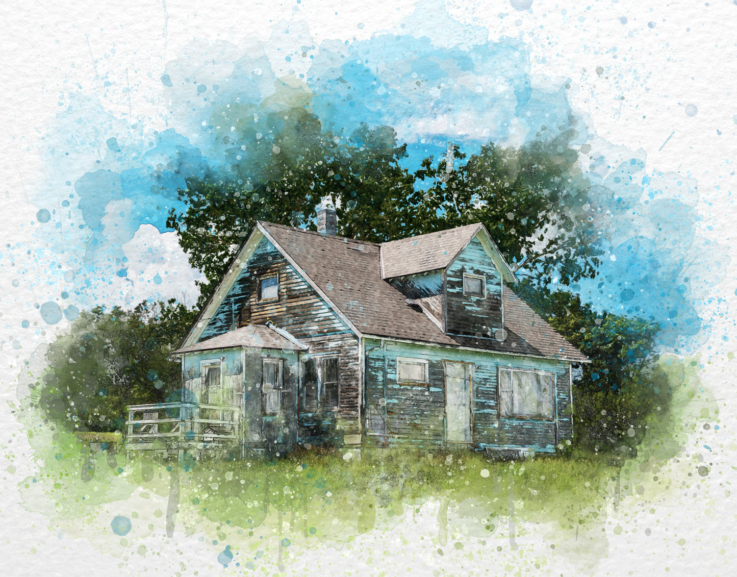 Custom Watercolor House Painting