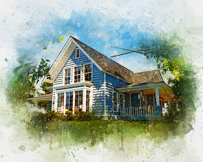 Custom Watercolor House Painting