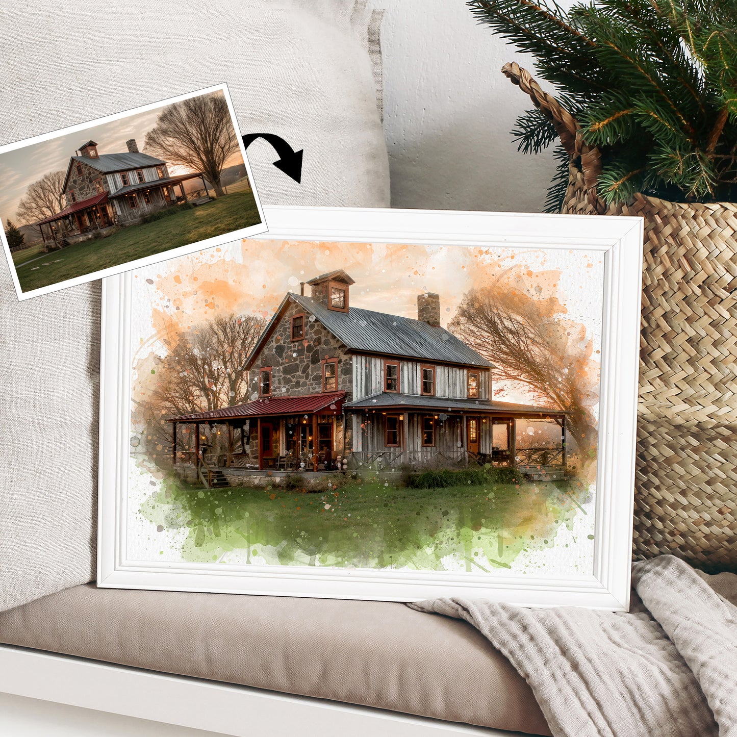 Custom Watercolor House Painting