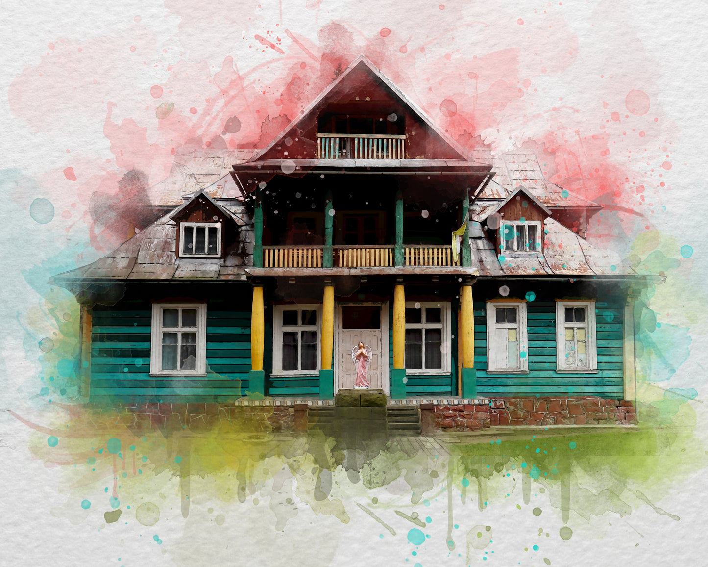 Custom Watercolor House Painting